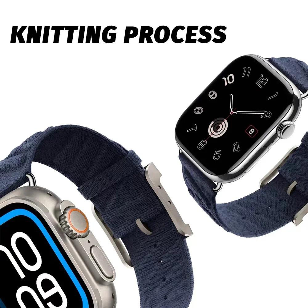 Nylon Sportband voor Apple Watch 45mm 44mm 49mm 46mm 38 40 41 42 mm Voor iwatch Serie 10 9 8 7 6 SE Ultra 2/1 band polsband