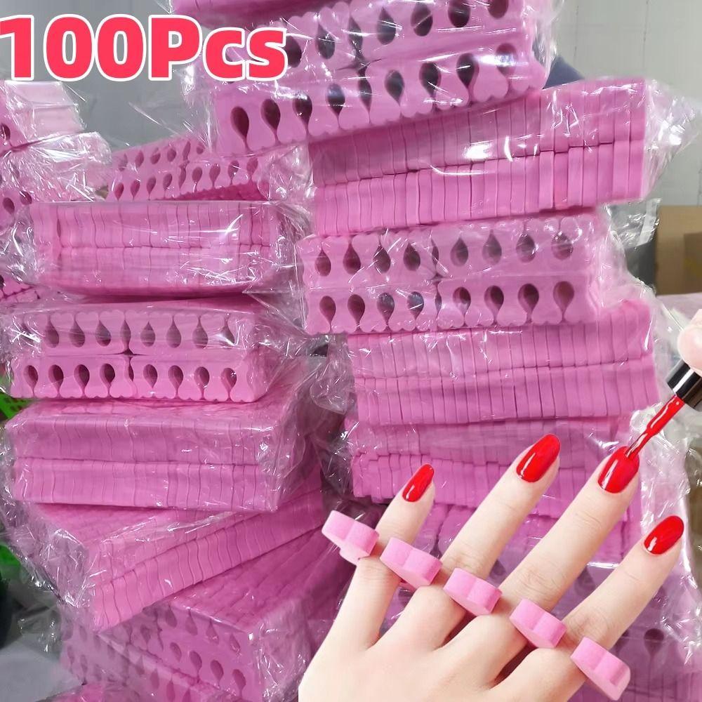 100Pcs Flexible Manicure Finger Separators Soft Sponge Foots Nail Art Tools UV Gel Polish