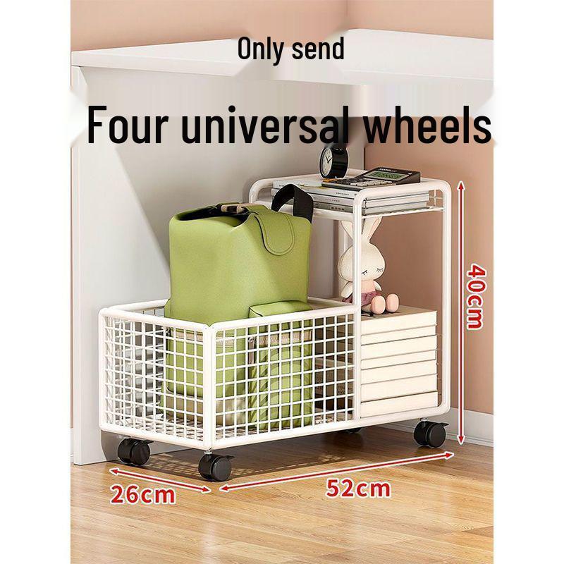 Mobilní úložný regál na batohy s kolečky - Kompaktní kancelářský vozík a organizér s košíky