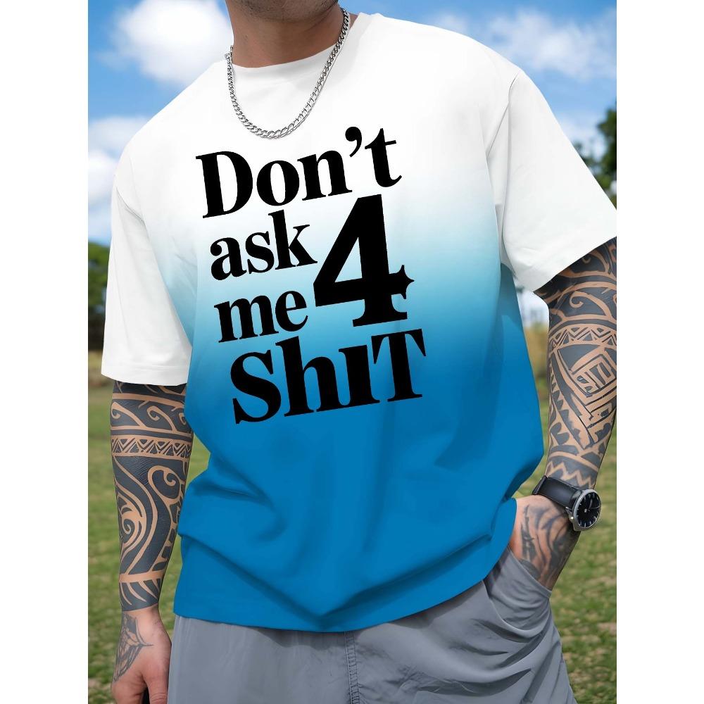 T-shirt Casual Lâche à Manches Courtes Nouveau pour l'Été Décontracté Polyvalent Créatif Amusant Lettre Impression 3D Homme Lâche Col Rond T-shirt