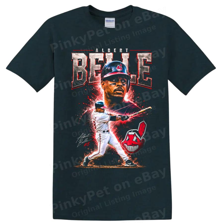 Albert Belle Cleveland Indians Baseball T Shirt Retro Slugger Graphic Tee Art