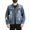 Xintang Ripped Distressed Men's Denim Jacket - Loose Long Sleeve Streetwear Outerwear for Spring