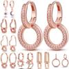 925 Silber Geometrische Roségold Hängeohrringe Für Damen Eleganter Modeschmuck S925 Feine Geschenke