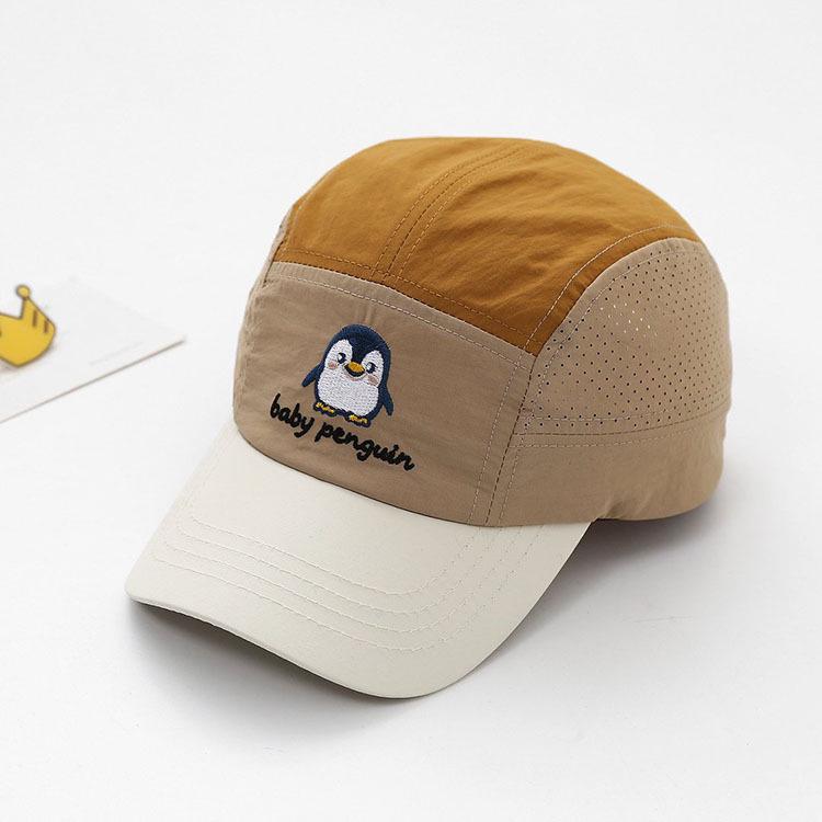 Children's Quick-Drying Penguin Baseball Cap - Breathable, Sun-Protective, Thin Duckbill Hat for Summer