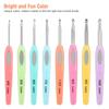 8pcs Colorful Crochet Hook Set Marked With Number Aluminum Alloy Ergonomic Design Knitting Needle