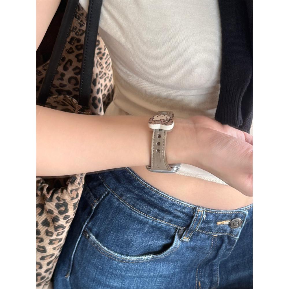 Heart Pattern Leather Loop Strap, Cute Style For Apple Watch Ultra 11/10/9/8/7/6 38/40/41/42/44/45/46/49mm Universal Watch Band