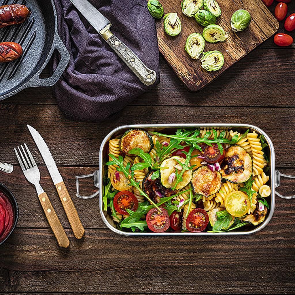 4 Pcs Stainless Steel Food Storage Containers With Lids 850Ml Reusable Metal Lunch Containers Steel Snack Box Food Prep Containe