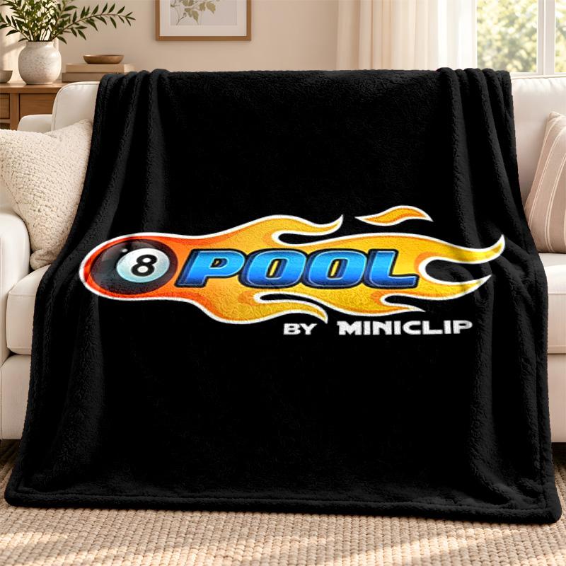 8ball Blanket Flannel Blanket Soft Cozy Plush Throw for Sofa Bed Lightweight Home Decoration Outdoor Camping