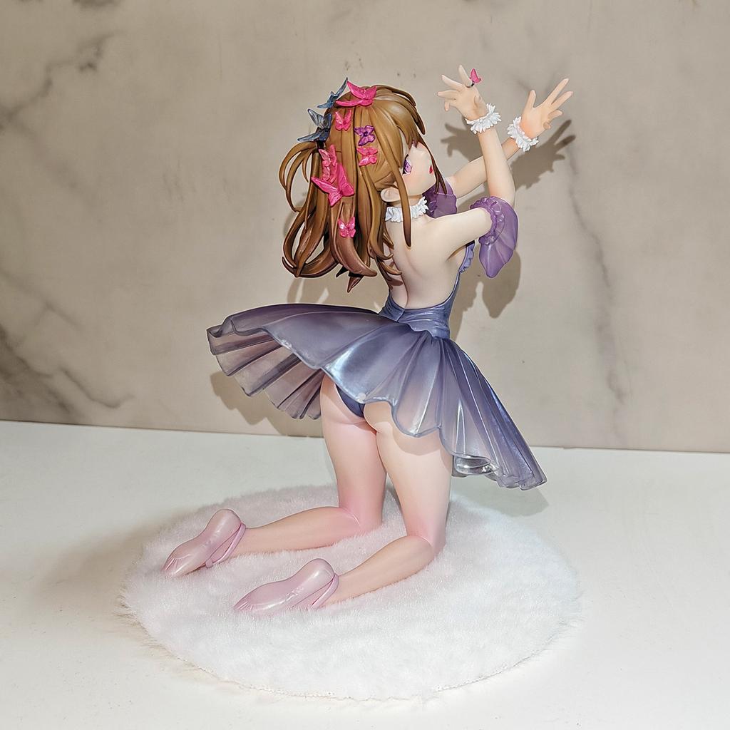 18cm/7inch Anime Girl Ballerina GK Figure Gray Gradient Dress Decor Ornament Collectible Model Gift for Anime Fans Home Decor
