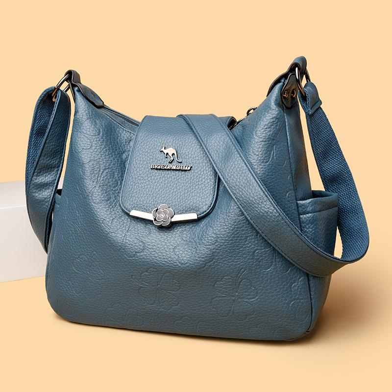 Soft Leather Large Capacity Crossbody Bag Women's Shoulder Bag Middle-aged Mother Bag