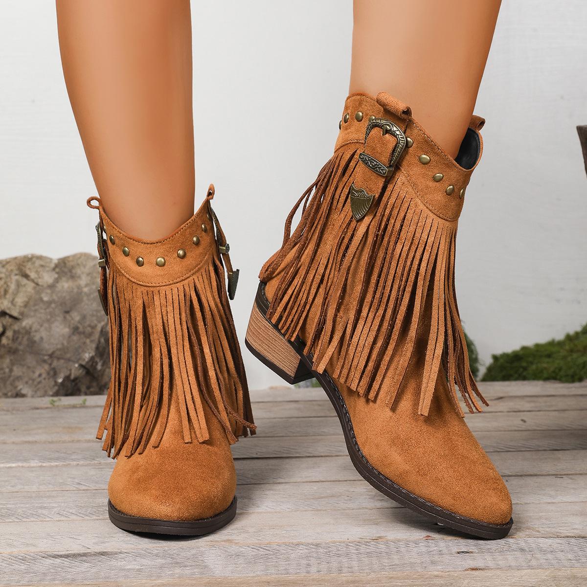 Vintage Thick Heel Fringed Western Cowboy