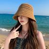 Premium sense silk and linen woven bucket straw hat, light and breathable in summer, washbasin hat, outdoor fashion sun hat