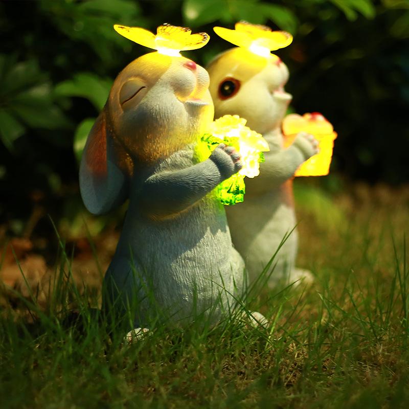 Outdoor Solar Rabbit-Shaped Light - Creative Garden Resin Ornament
