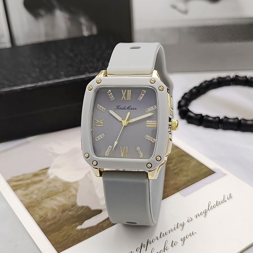 Simple Square Unisex Quartz Watch Casual and Fashionable Silicone Strap Men's Watch Women's Quartz Watch