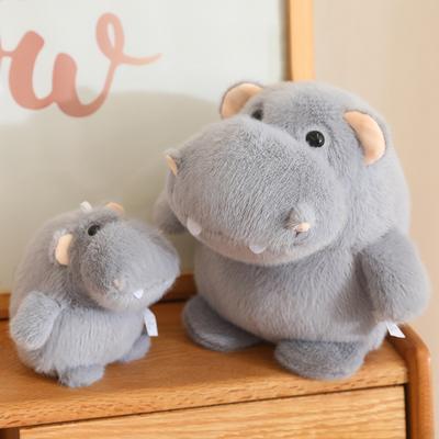 12cm Cute Fluffy Hippo Plush Toy Soft Stuffed Cartoon Hippopotamus Animal Doll Home Decoration Baby Kids Birthday Christmas Gift