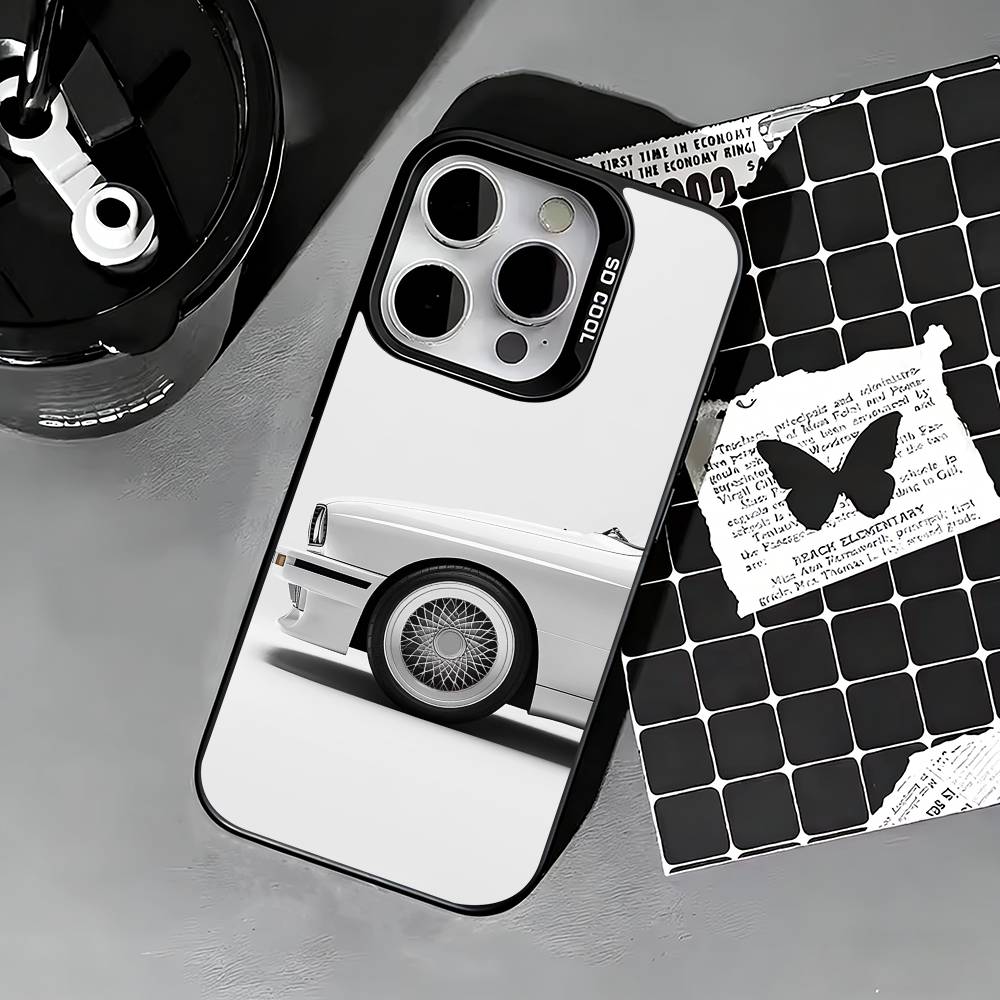 E30 CAR Phone Case For iPhone 17,16,15,14,13,12,11 Plus,Pro Max,XS,Colored Silver Phone Case