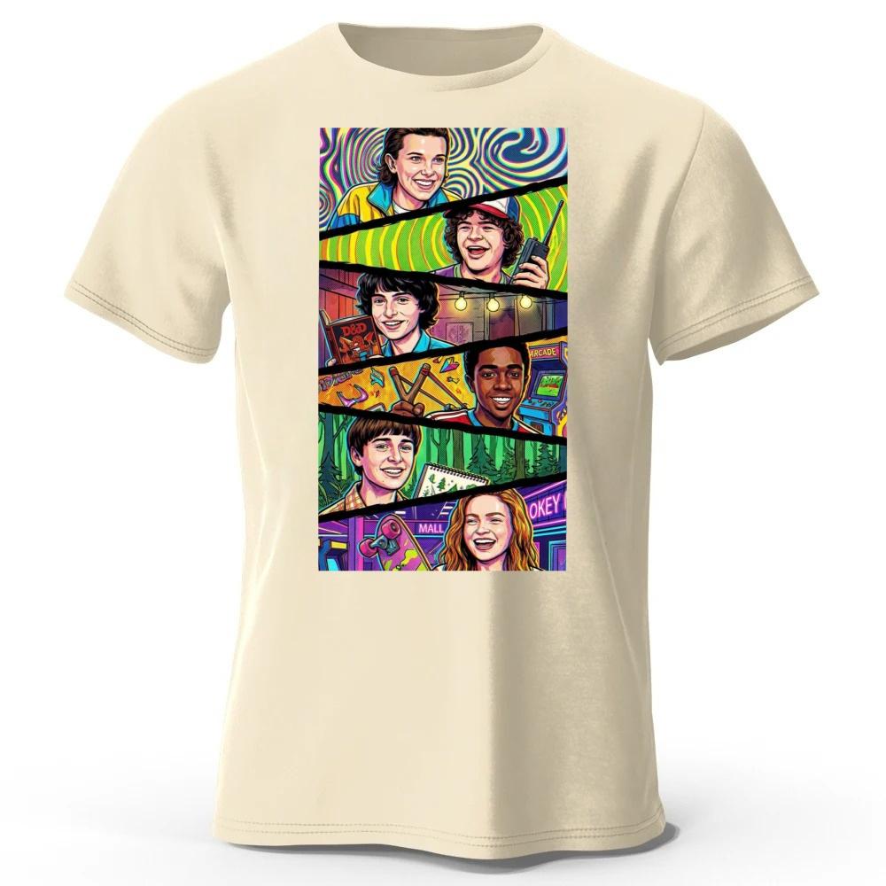 

American Fantasy Adventure Series Cotton Short Sleeves Summer Men s/Women s Comfortable Loose Large Running Fitness T-shirt XXL бежевый