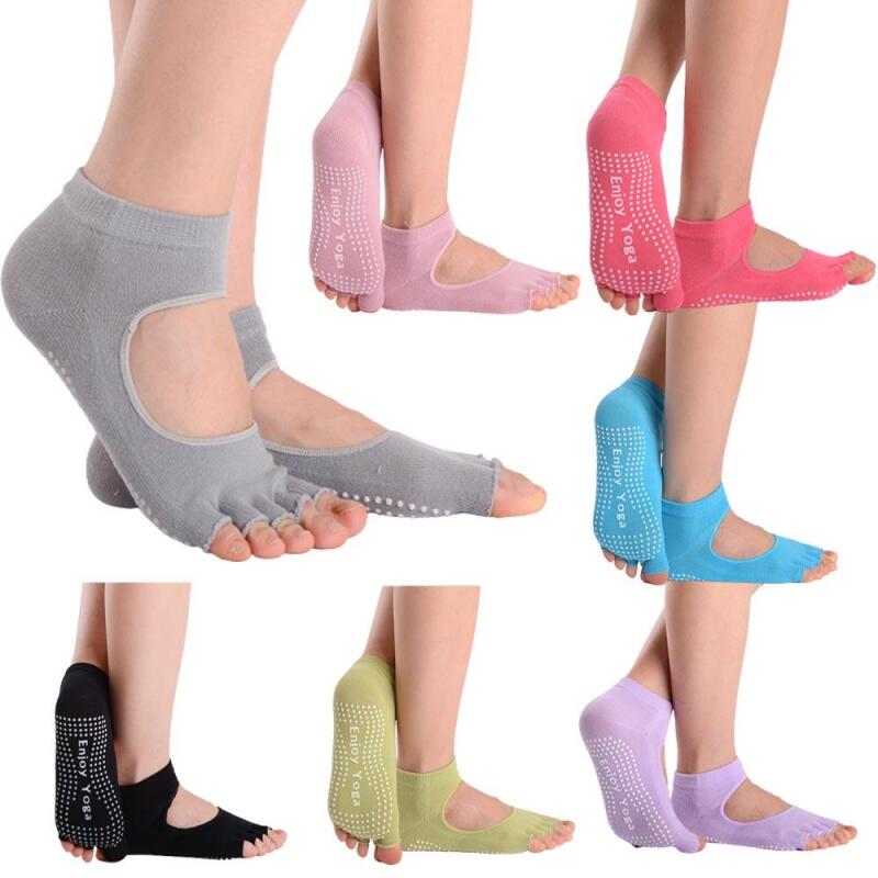 

Женские носки с пальцами для пилатеса и йоги, 7 цветов A22146_01.Black