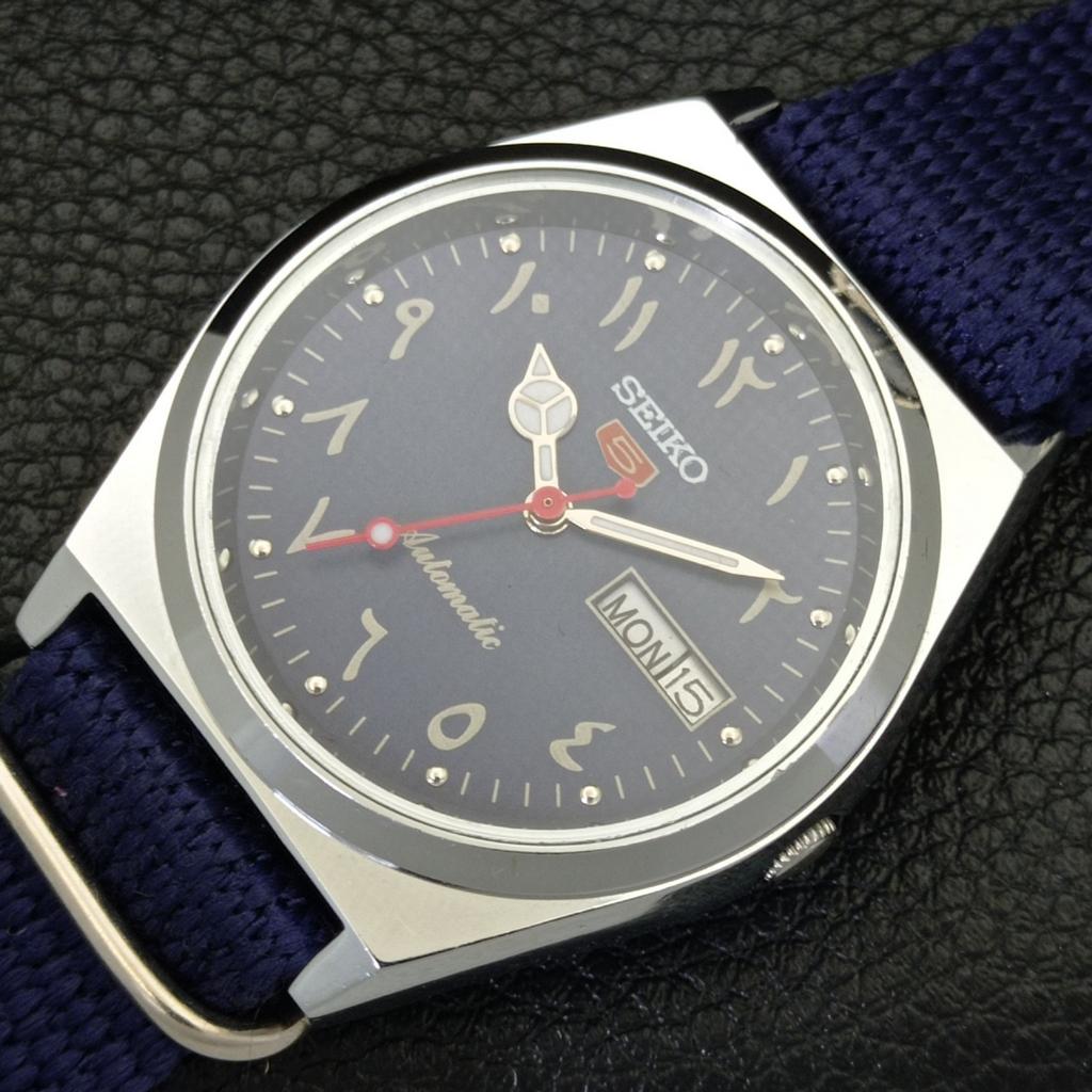 AUTOMATIC VINTAGE REFURBISHED SEIKO 5 6309A JAPAN MENS BLUE DIAL WATCH a441396-5 Sk-a441396