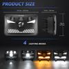 4x6 LED Headlights 5inch Square LED Headlamp 1Pair with Daytime Running Lights Turn Signal Light