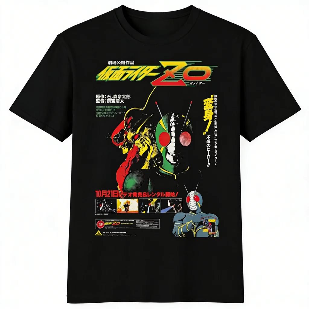 2026 New Kamen Rider ZO Vintage Movie Poster Graphic‑Print Unisex Oversized Cotton Casual Street‑Wear