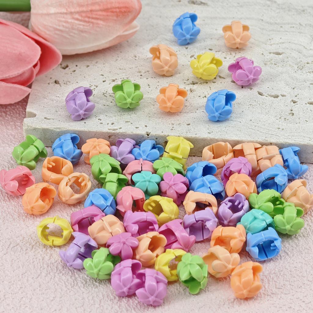 60pcs Hair Braids Beads Headwear Cute Candy Colors Plastic Summer  Hair Claw Clips  Hair Accessories Loc Hair Jewelry for Braids