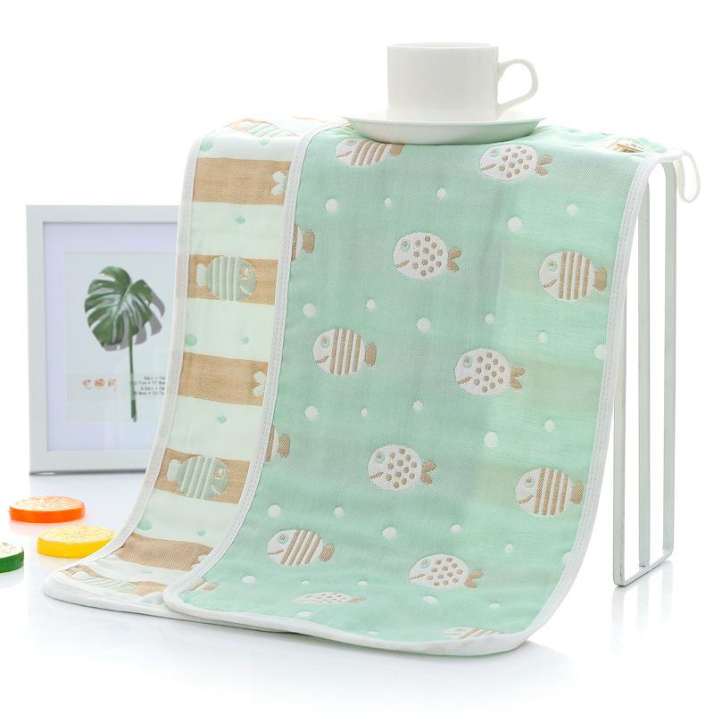 

Шесть слоев хлопчатобумажных детских полотенец Марлевое полотенце для младенцев и малышей Для мытья лица Полотенце для лица 6 слоев жаккардового полотенца для рук с рисунком 50x25cm