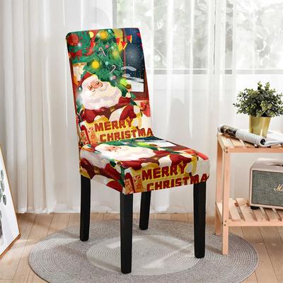 Rutschfeste elastische Esszimmerstuhl-Überzüge Trendige niedliche Weihnachtsmann-Schneemann-Stuhlhussen Weihnachtsatmosphäre-Dekoration