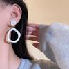 Retro Hong Kong Style Acrylic Dangle Ear Clip Earrings for Women – Niche Design, High-End Temperament, Light Luxury Accessory.