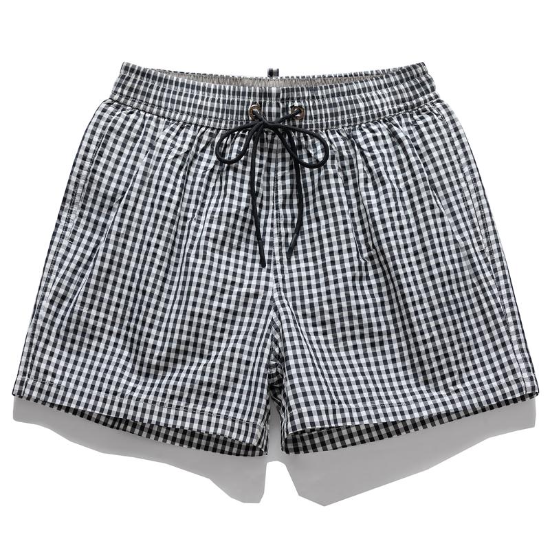Men's Gingham Casual Shorts – Elastic Drawstring Waist Pocket Shorts for Summer Daily & Streetwear