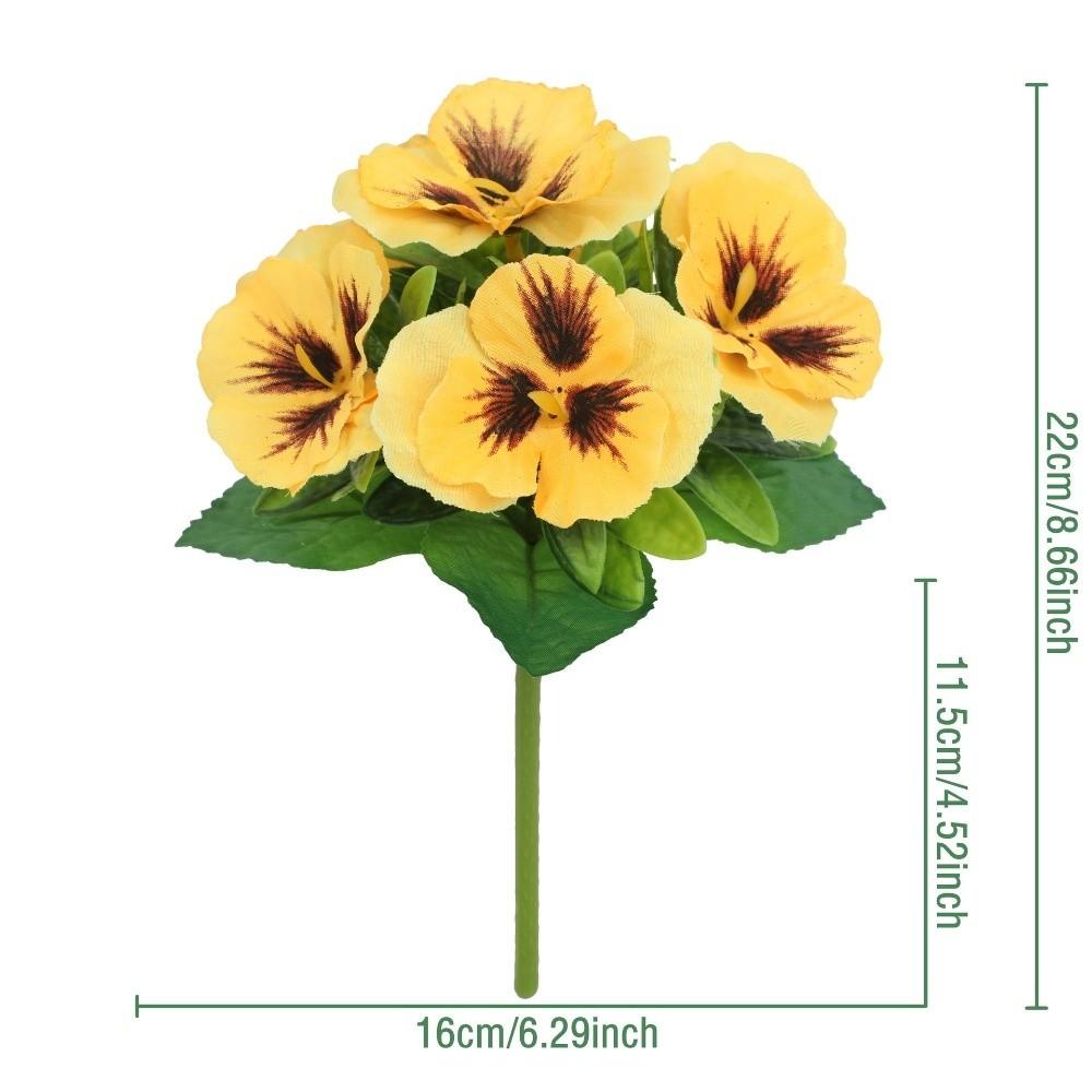 Silk Cloth Artificial Pansy Flowers Dyed Edged Flower Bouquet Simulation Flowers  Photography Props