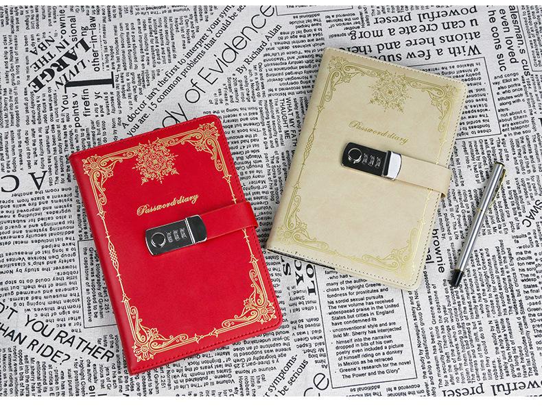 European Retro Canvas Lock Diary: Secure Password Notebook for Students