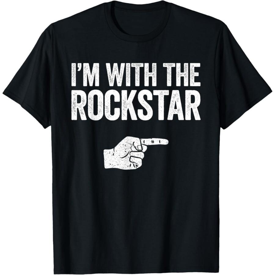

I m With The Rockstar T-Shirt Matching Rockstar Costume T-Shirt XXXXXL чорний