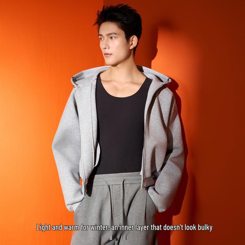 YOUKESHU Herren De Rong Seide Nahtlose Thermoweste Verdickt