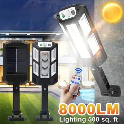 Luzes solares externas com sensor de movimento, 3 modos de trabalho, jardim externo, pátio, à prova d'água, lâmpadas de parede de rua