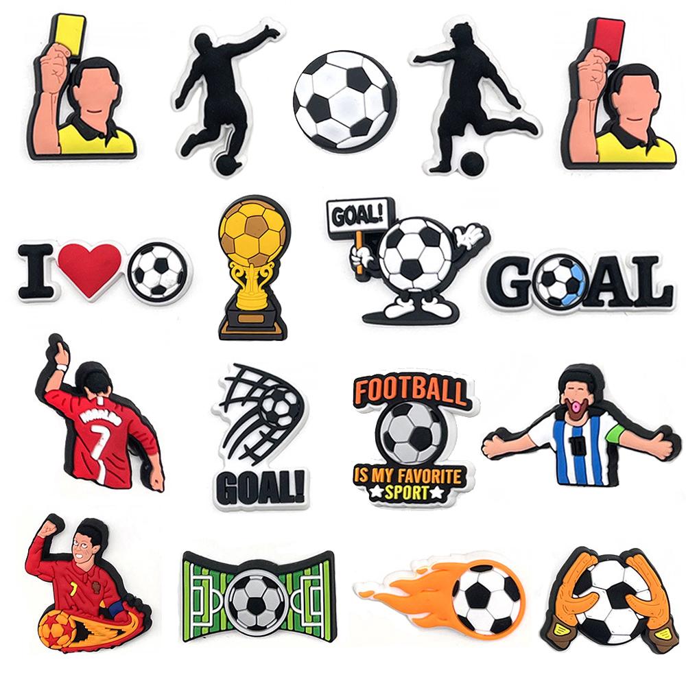 Sprot Fußball Fußballschuh Anhänger Anstecker für Crocs Zubehör Charms Clogs Sandalen DIY Schuhdekoration Schnalle Partygeschenke
