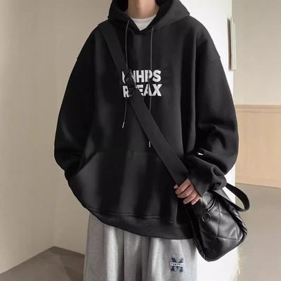 Hooded Sweater Men's Autumn and Winter New Letter Printing Casual Simple Loose Versatile Jacket