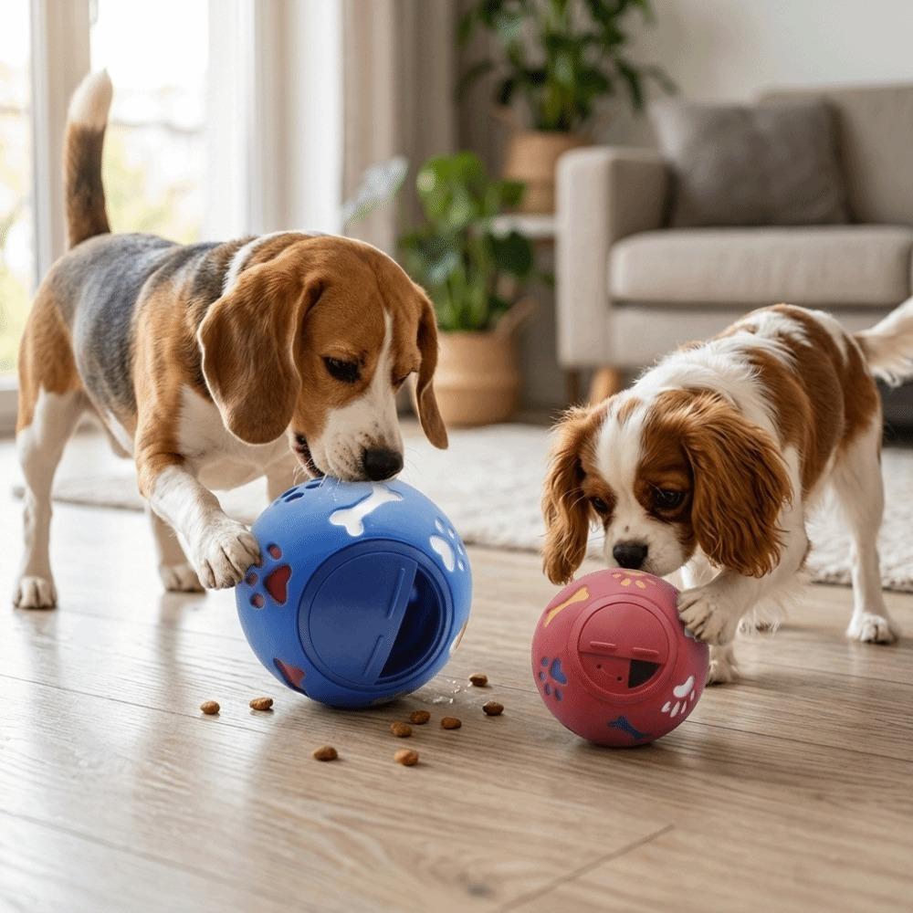 Multi Colors Food Dispensing Ball Milk Scent Rubber Wobble Feeder IQ Puzzle Toy Boredom Relief