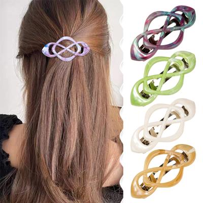 Clips de Păr Stil Francez Decorativ Vintage pentru Coadă de Păr Semi Arc Clip cu Arc Design Antiderapant Prindere Puternică Pincelă Accesorii Păr