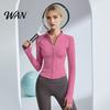 Thumb Hole Sleeves Yoga Top Women Long Sleeve Workout Tops Quick Dry Full Zip Crop Athletic Slim Sweat-wicking Wear Fit Shirts Sportwear with