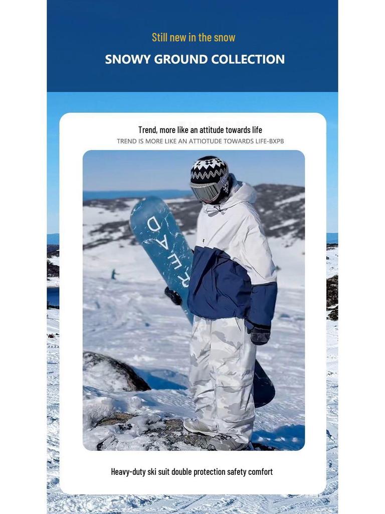Northeast Outdoor Unisex Velvet Ski Suit: Windproof, Waterproof, Wear-Resistant, Warm Winter Snowsuit
