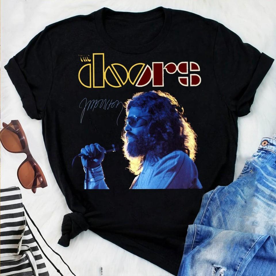 Jim Morrison The Door Short Sleeve Unisex Black T-shirt Unisex T-Shirt L
