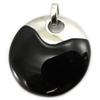 Les Trésors De Lily [G6460] - Silver 'Obao' Onyx Pendant