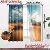 Set Of 2 Flat Printing Curtains Without Rod Desert Horizon Popular Digital Printed Durable Polyester Fabric Made