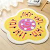 Flower Pattern Rugs for Bedroom Thick Plush Bedside Mat Irregular Shapes Living Room Decoration Carpet Fluffy Soft Cloakroom Rug