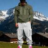 Men's Casual Loose Plus Velvet Outdoor Workwear  Hooded Sweatshirt And Sweatpants Suit