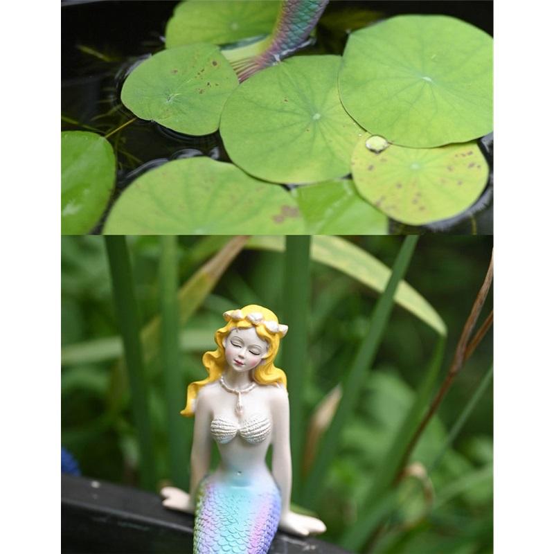Fish tank landscaping Mermaid Garden Terrace Garden Decoration Desktop Home Resin Ornament Pool Balcony Decoration