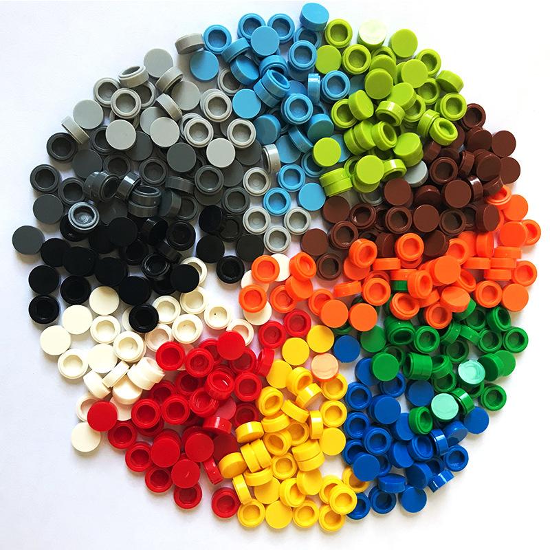 300Pcs/lot Transparent 98138 35380 35381 Silver 1x1 Tile Round Building Block Parts Bricks MOC Pixel Painting Materials DIY Toys