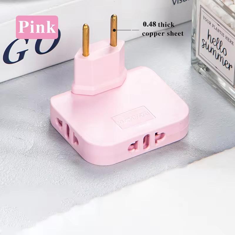 3PCS EU Plug 180° Rotatable Socket Adapter 3 In 1 US Extension Plug Multi Plug Mini Slim Wireless Socket Adapter USB Socket