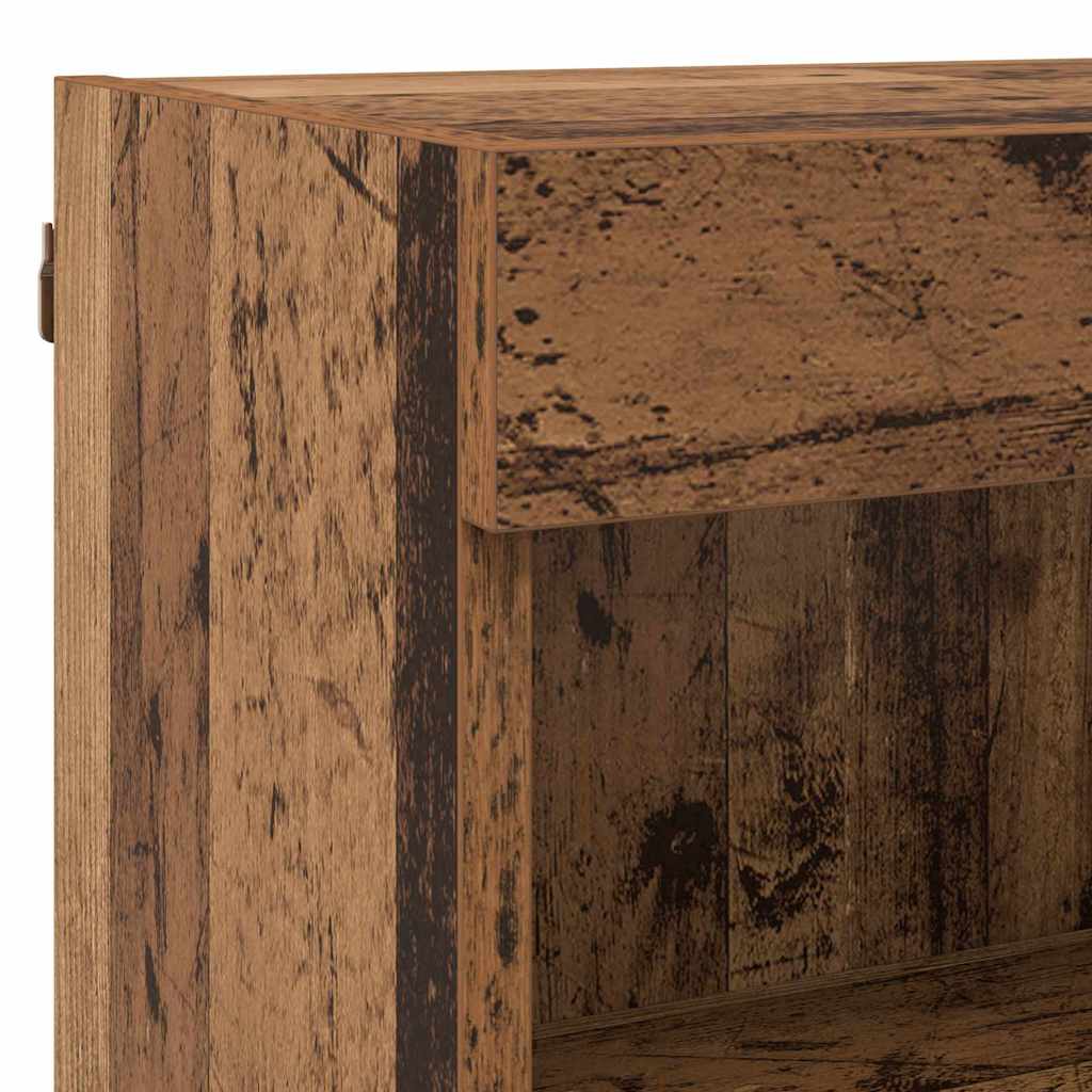 TV Wall Unit with LED 6 pcs Reclaimed Wood Composite